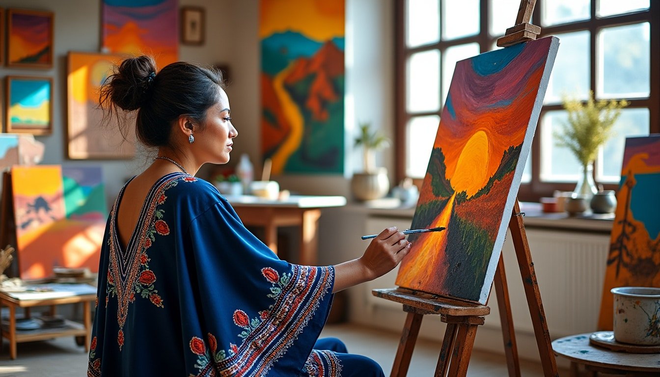 découvrez l'univers artistique de djamila ababsia, une créatrice dont les œuvres reflètent avec intensité la richesse et l'âme profonde de la culture algérienne. plongez dans un voyage vibrant d'émotions et d'expressions authentiques.