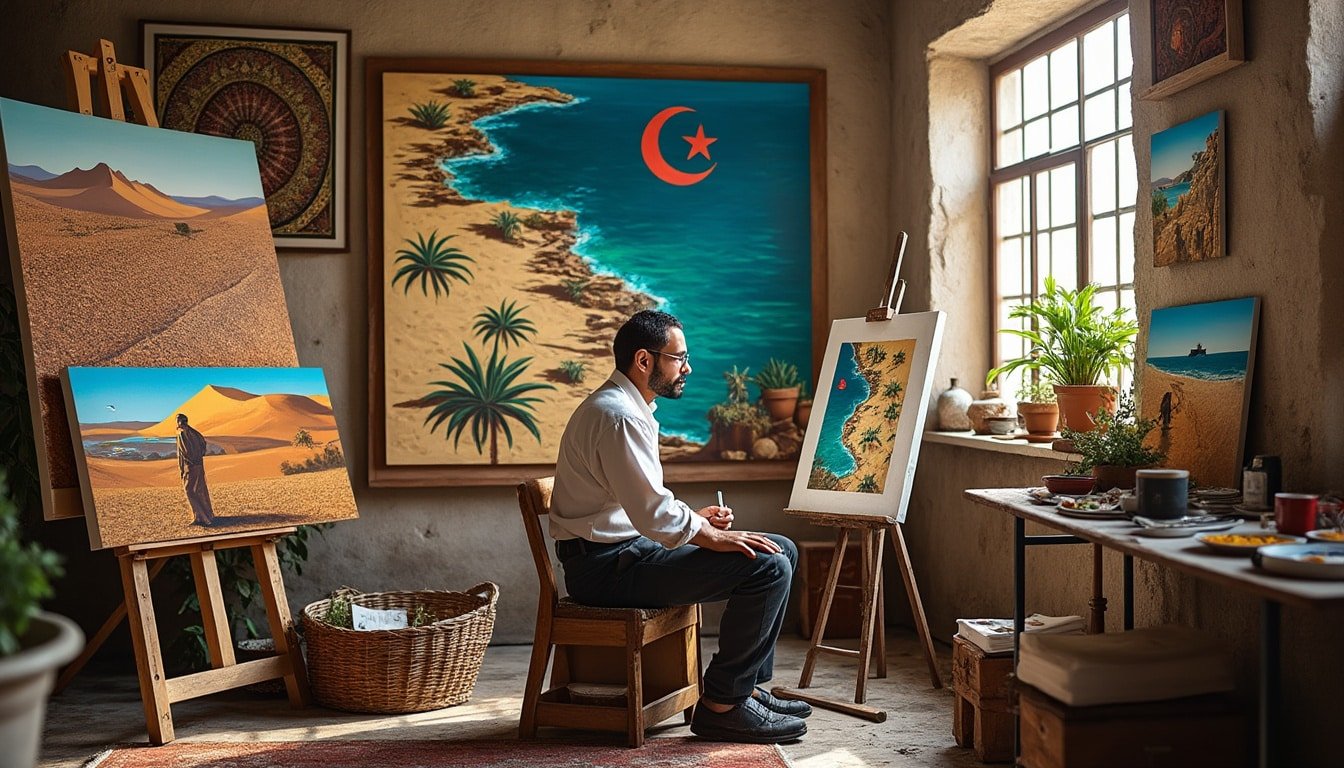 découvrez l'univers de mohamed yacine hassini, un artiste qui révèle l'essence profonde de l'âme algérienne à travers des toiles vibrantes et expressives. plongez dans une exploration artistique singulière, mêlant tradition et modernité.