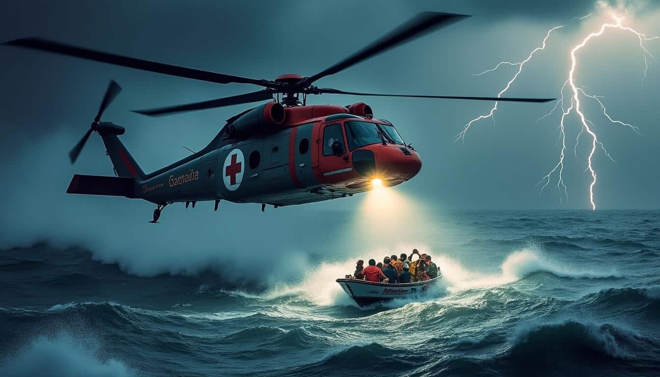 intervention rapide et efficace des garde-côtes algériens pour secourir un marin français en danger en mer, illustrant une coopération maritime exemplaire.