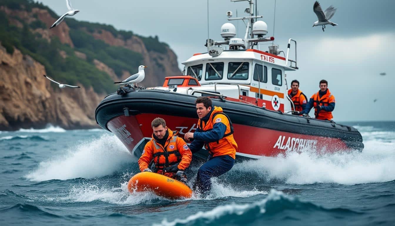 intervention rapide et efficace des garde-côtes algériens pour secourir un marin français en détresse en pleine mer, soulignant la coopération maritime entre les deux pays.
