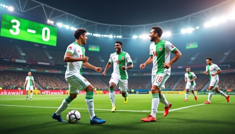 revivez la domination des fennecs en coupe d'afrique des nations 2025, groupe e, avec une victoire éclatante 3-0 dès le coup d'envoi. analyse et moments forts.