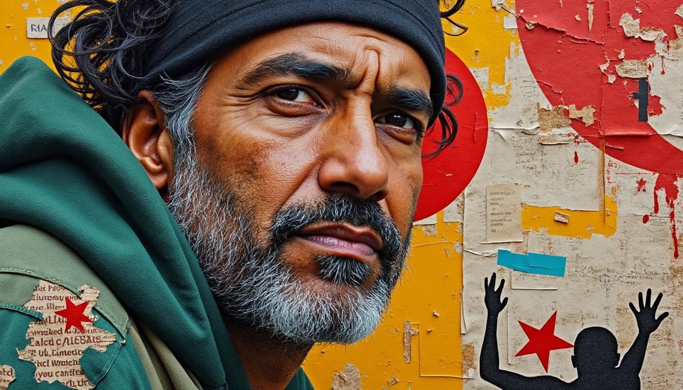 découvrez l'univers unique de mustapha boutadjine, où le collage se transforme en une puissante symphonie de résistance artistique, alliant créativité et engagement.