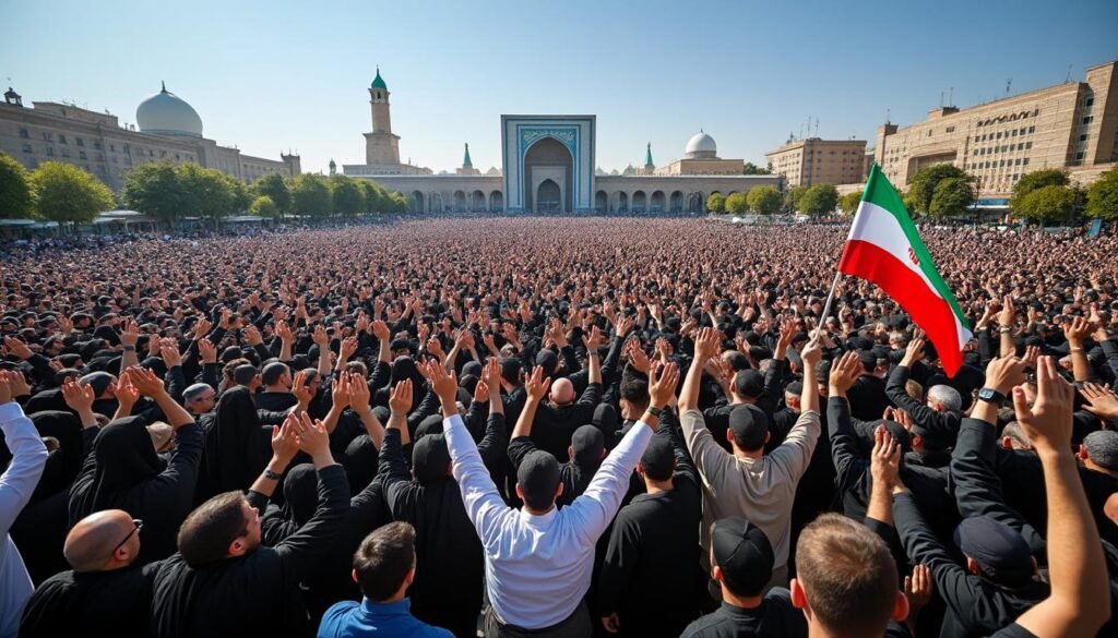 à téhéran, des milliers d'iraniens manifestent leur soutien massif au nouveau guide suprême dans une démonstration d'allégeance sans précédent.