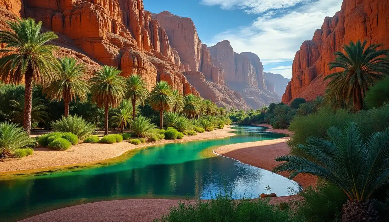 découvrez la vallée d'iherir, une oasis humide unique nichée au cœur du désert algérien, offrant un véritable havre de vie et de biodiversité dans un paysage aride.