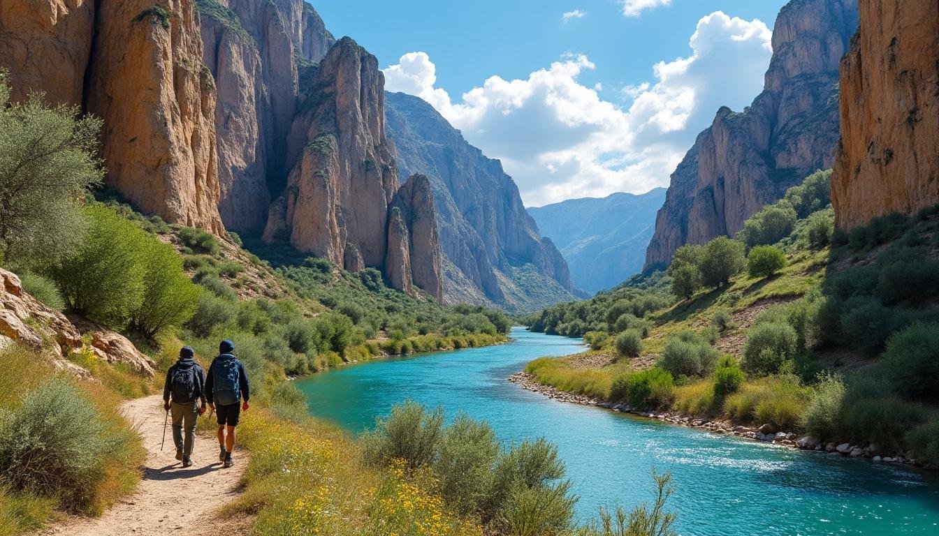 découvrez la beauté naturelle des gorges du rhummel à constantine lors d'une randonnée inoubliable entre falaises impressionnantes et paysages pittoresques.