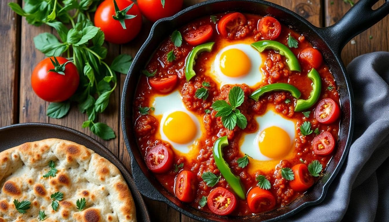 découvrez la recette authentique et facile de la chakchouka algérienne aux œufs, un plat d'été savoureux et coloré, idéal pour vos repas ensoleillés.