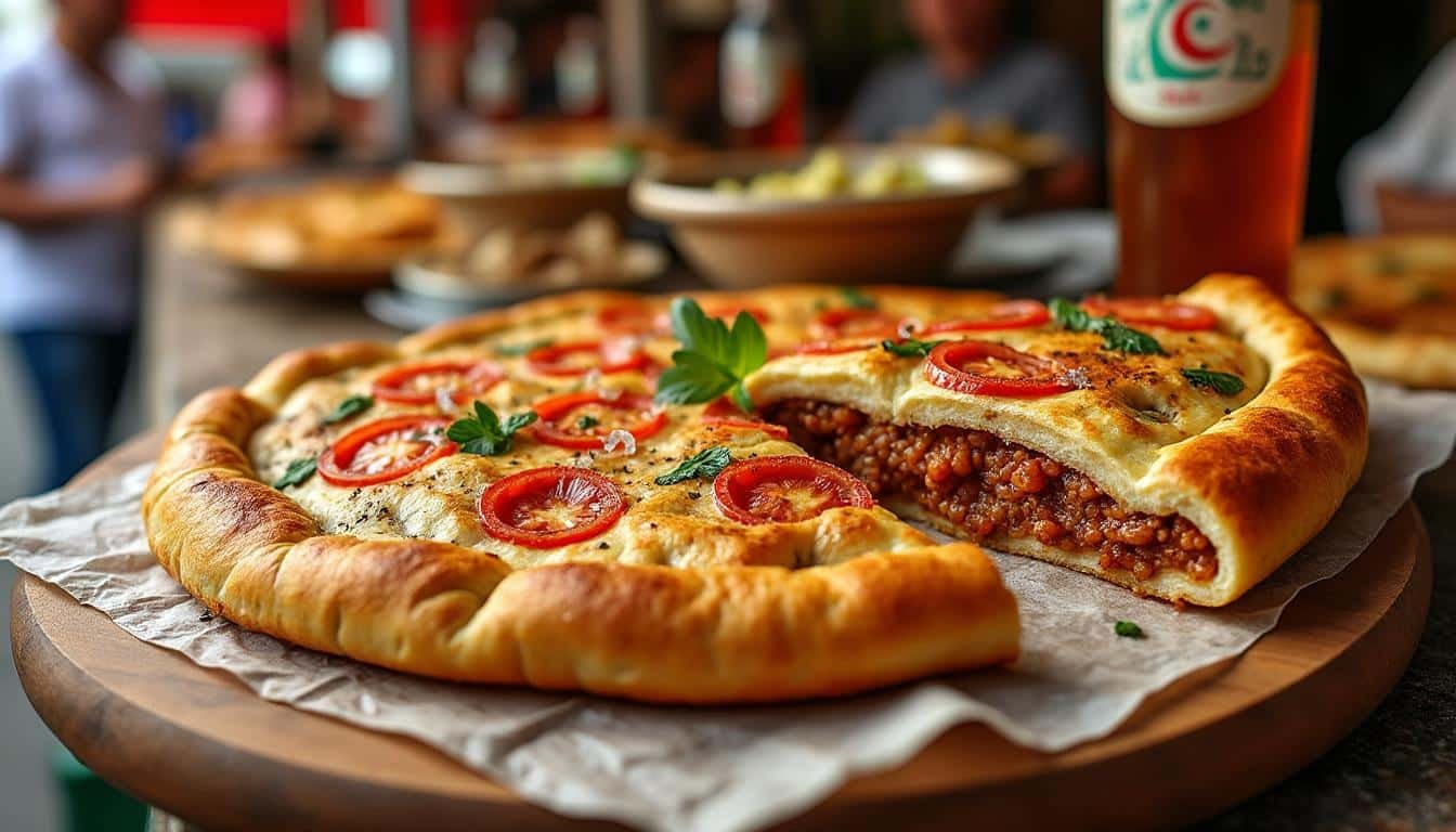 découvrez la mahjouba de biskra, cette délicieuse galette algérienne fourrée, emblématique de la street-food du sud. un goût authentique à ne pas manquer !