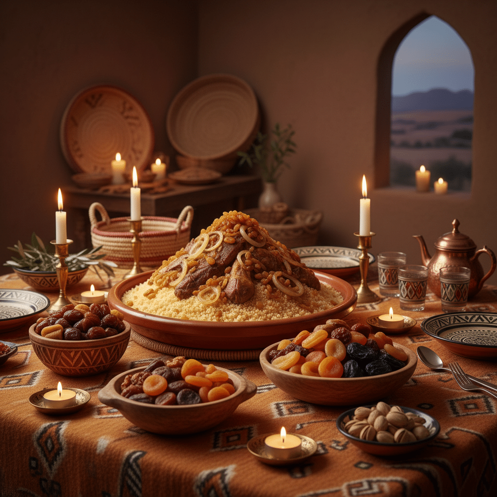 Table de fete de Yennayer, plats traditionnels