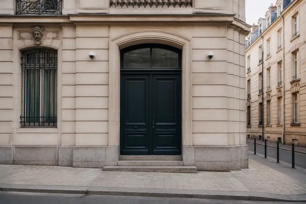 Entrée du consulat général d'Algérie à Lille, vu de la rue